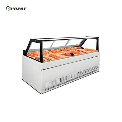Eco Friendly Refrigerated Fish Display Counters Durable Display Cooler Fridge Horizontal