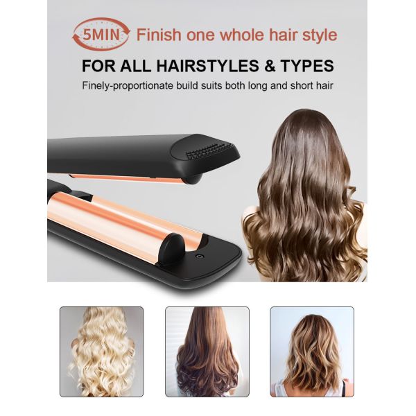 PTC electric Two Barrel Curling Wand , Ceramic 2 Barrel Hair Curler