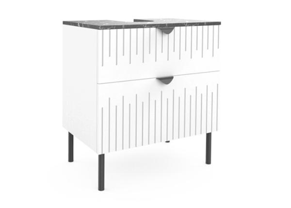 Marble Look Metal Legs 70cm Height 40cm Depth Bathroom Storage Cabinet