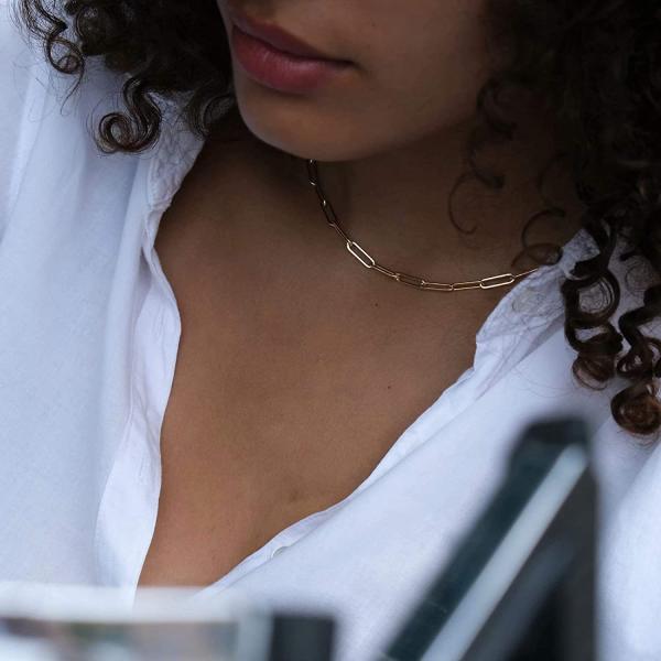 Handmade 925 Sterling Silver Double Pendant Paperclip Stacking Necklace with 30 Days Delivery