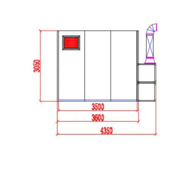 220V 1 Phrase Metal Car Paint Room 3.05m Height With 8 Pcs Lighting System
