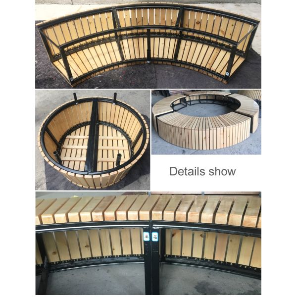 Скамейка в парке стенда дерева круглого парка улицы деревянная круглая для дерева