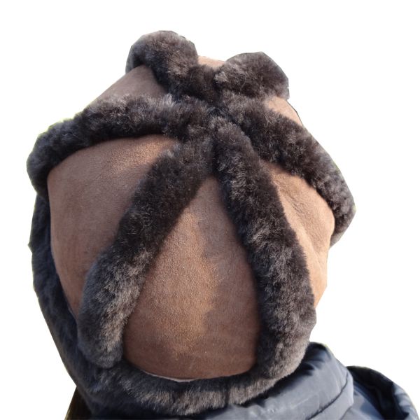 Ladies top ball beanie Lamb Fur Winter Shearling Caps 6 Panel Hat