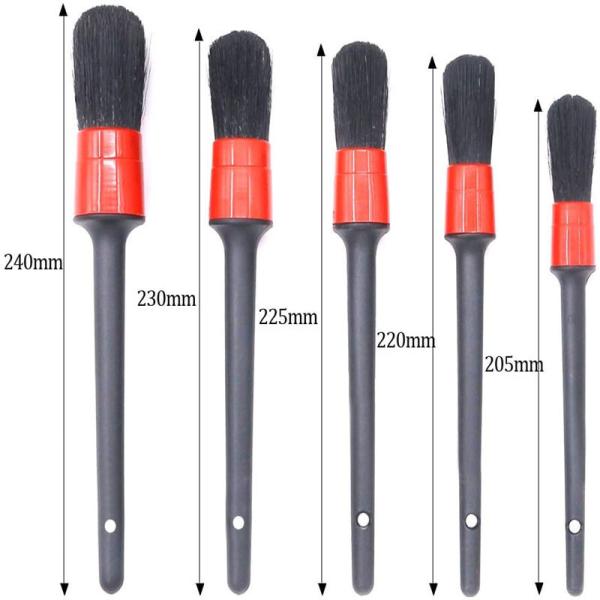 Interior Boar Hair Car Detailing Brush Set For Engine Cleaning