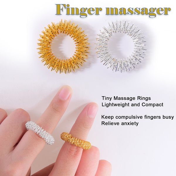 Finger Massager Rings for Acupuncture Points and Joints in a Variety of Colors