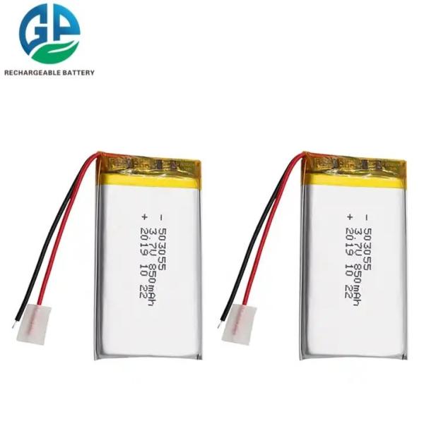 KC, MSDS, RoHS aprovado 503055 Bateria recarregável de iões de lítio 3.7v 850mAh Bateria de lítio polímero