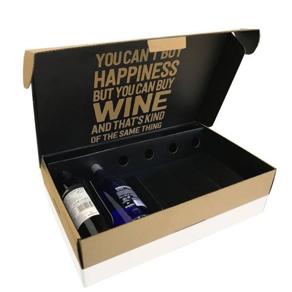 6 Pack Corrugated Matte Coating Wine Bottle Gift Box
