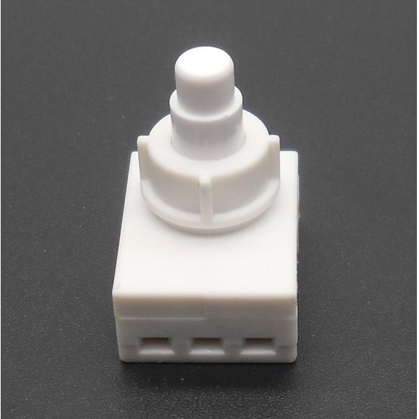 White Momentary Push Button Switch 3 Female Hole Terminal Vertical Type Operation