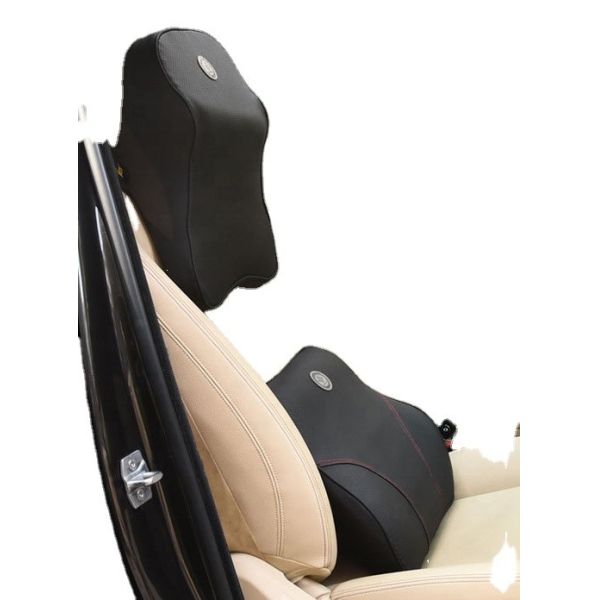Car Lumbar Support Back Cushion Headrest Neck Pillow Kit for Seat Cushion Memory Foam