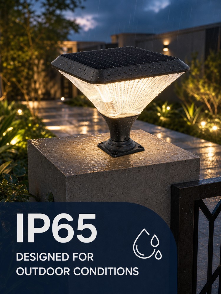 30W 2000LM Monocrystalline Silicon Solar Powered Post Cap Lights For Garden Villa Fence Column Lighting