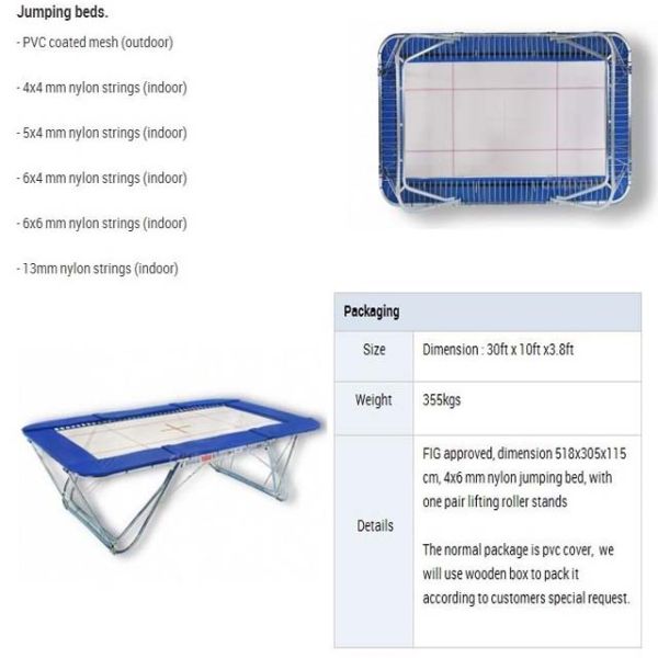 Fig Approved Gymnastics Sport Transparent Professional Competition Trampoline
