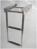 New Stainless Rails 3 Step Boat Outboard Swim Platform Ladder Telescoping Ladder