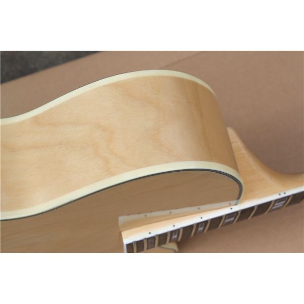 Custom Semi-finished Electric Guitar Kit with Rosewood Fretboard,Abalone Inlay,Semi-hollow Body