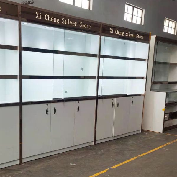 Advertising Wooden Glass Display Cabinet with Customized Features and Functionality