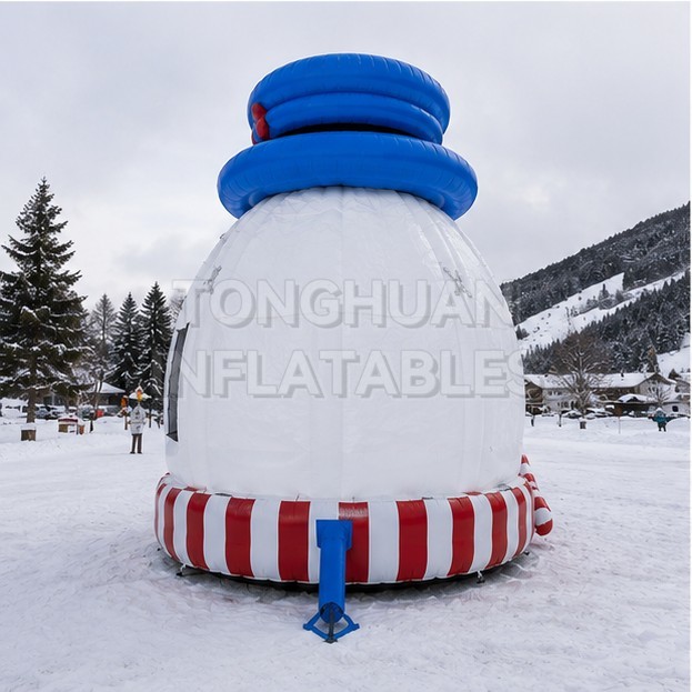 Premium Christmas Inflatable Bouncy Castle with Giant Snowman Design for Schools Shopping Malls Holiday Events and Party Rentals