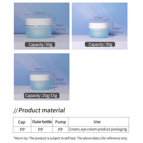 Custom Round Plastic Type PP 30 50g Matte Empty Eye Facial Luxury Cream Jars for Face Cream Skincare Lotion Packaging