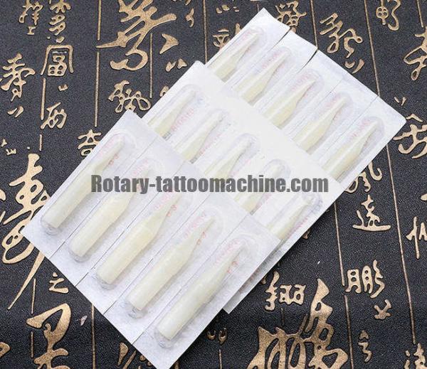 White Tattoo Gun Tips Medial Plastic Material Ethylene Oxide Sterilized No Safe Risk