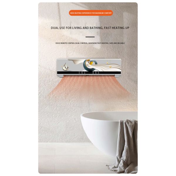Thermostatic Controller Wall Mounted Ceramic PTC Air Heater for Low Noise Household