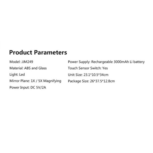 PSE Dimmable Lithium Battery 7x LED Magnifying Mirror