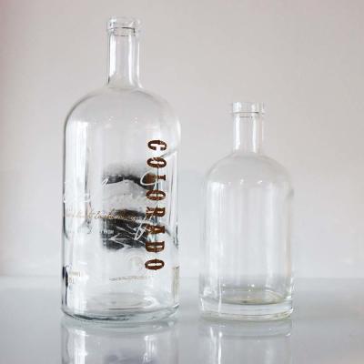garrafas de vidro claras da grande garrafa do álcool 375ml para o licor Bourbon