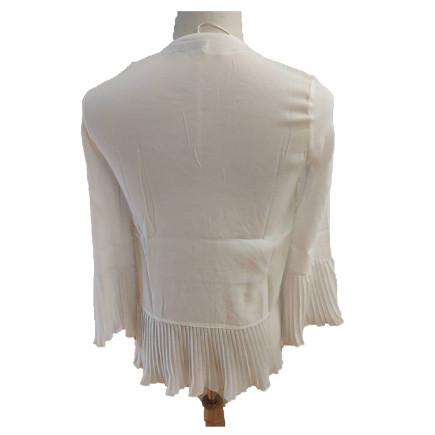 Button V Neck Fold Hem And Sleeve XS Ladies Casual Wear