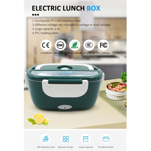 Warm Keeping Portable Heating Lunch Box 60W Stainless Steel Liner