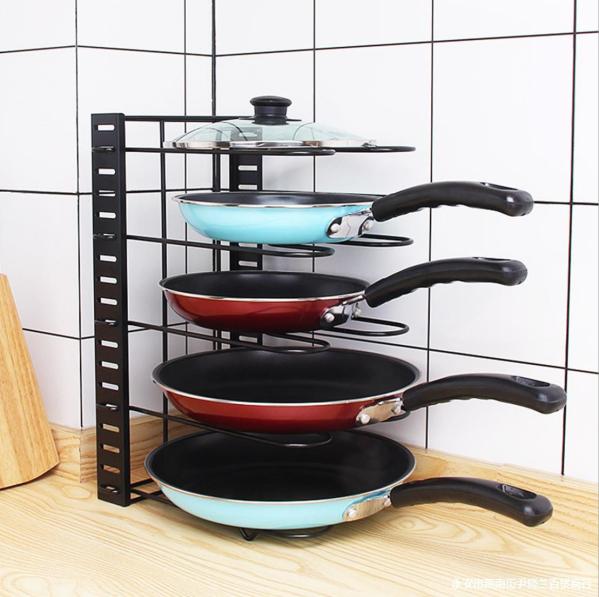 Five Storey Iron 380mm Height Steel Kitchen Basket Rack For Pan Organizing