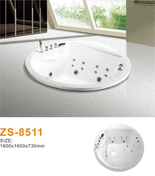 Luxury Boutique Hotel Acrylic Freestanding Whirlpool Bathtub with Integrated Bluetooth Sound System