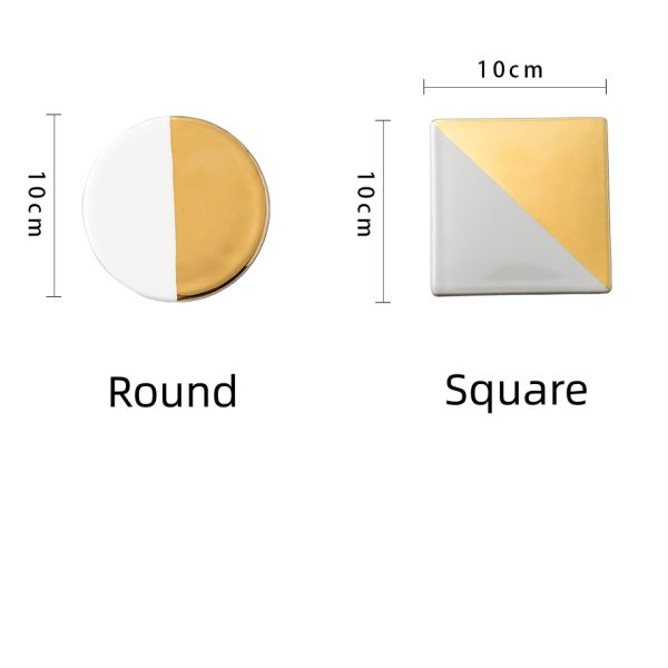 Водостойкие керамические подставки для чайных чашек Подставки для бизнес-подарков Квадратные круглые чашки Мат