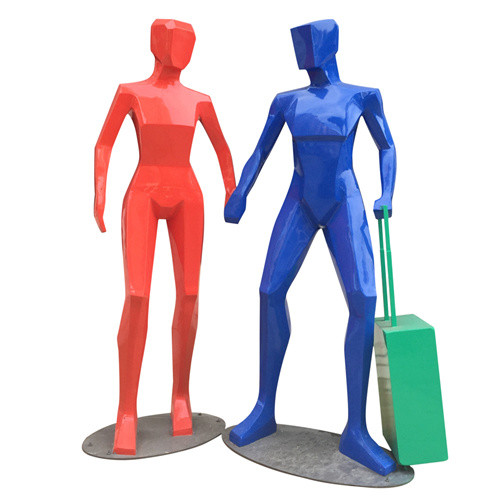 Fiberglass Abstract Garden Sculptures A Whole Family Outdoor Painted