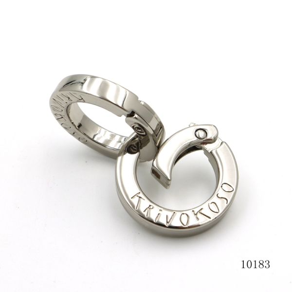 Custom Private Logo Carabiner Clasp Spring O Ring Nickel Zinc Alloy for Keychains