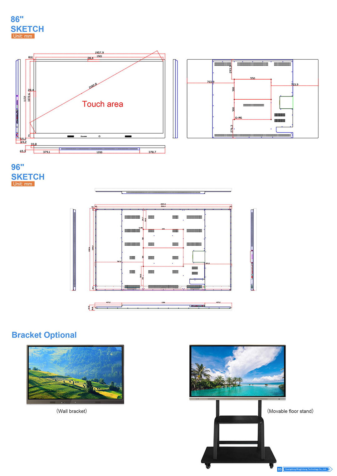 55 65 75 86 Inch 4K Smart Board with Camera Microphone Wireless Screen Share Interactive Whiteboard for Conference Room