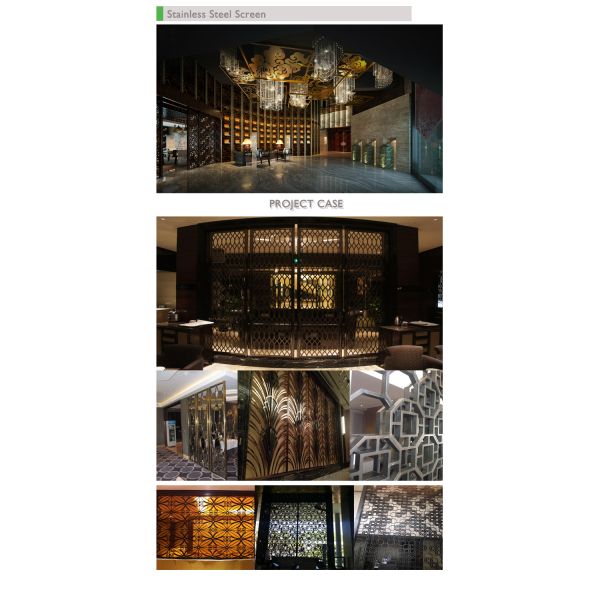 Foshan Manufacturer 304 316 Stainless Steel Screen Partition A Drive For Hotel Home Decoration