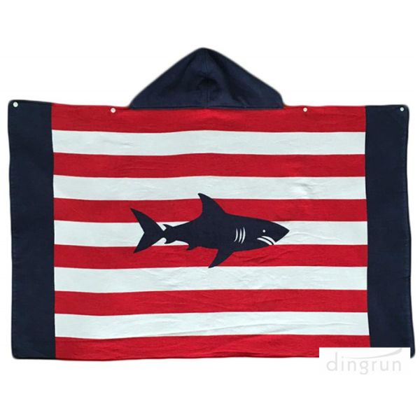 Children Hooded Towel 100% Natural Cotton Beach Poncho Towels Swim Bath Towels