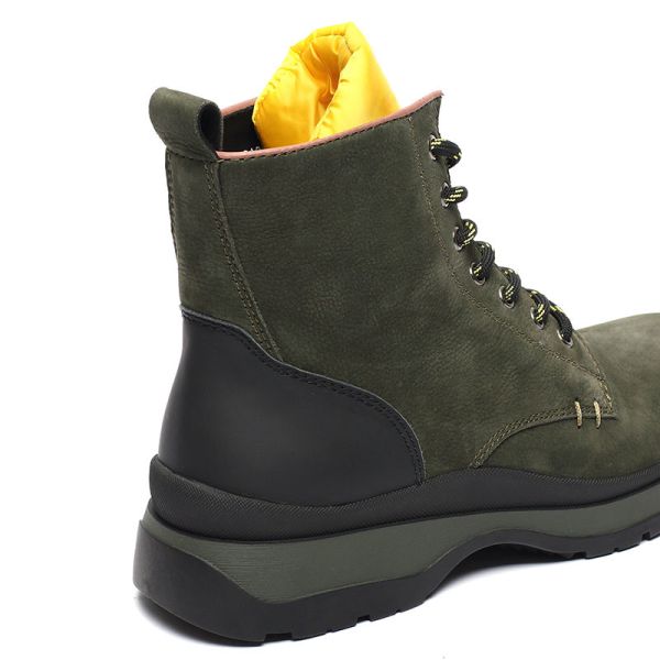 Velvet Sock Euro 40size Mens Leather Casual Boots Spring Olive Green