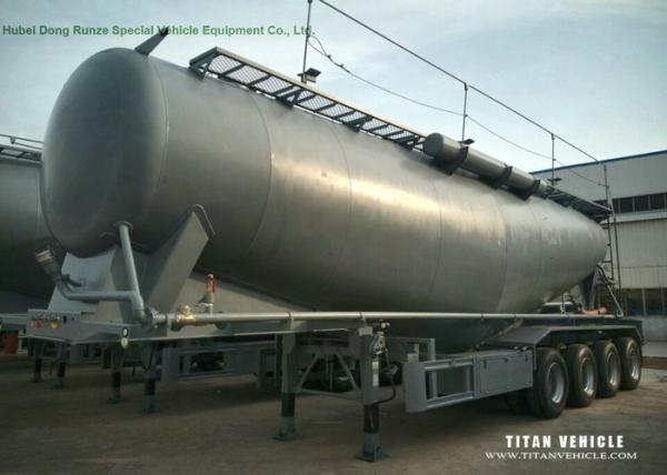 68-70cbm 4 Axle Tank Semi Trailer , Bulk Cement Trailer High Working Performnce