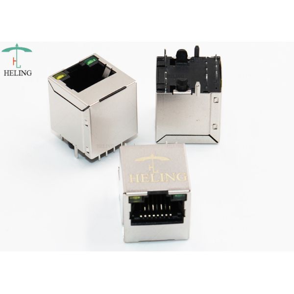 Vertical 10 / 100 Base - T Integrated Magnetic RJ45 Connector LAN Modular Jack 100 Mbps