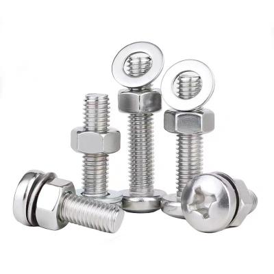 Equal M2 M3 M4 SS304 SS316 Cross Recessed Countersunk Flat Head Screws e Hexagon Nut Flat Washer Set
