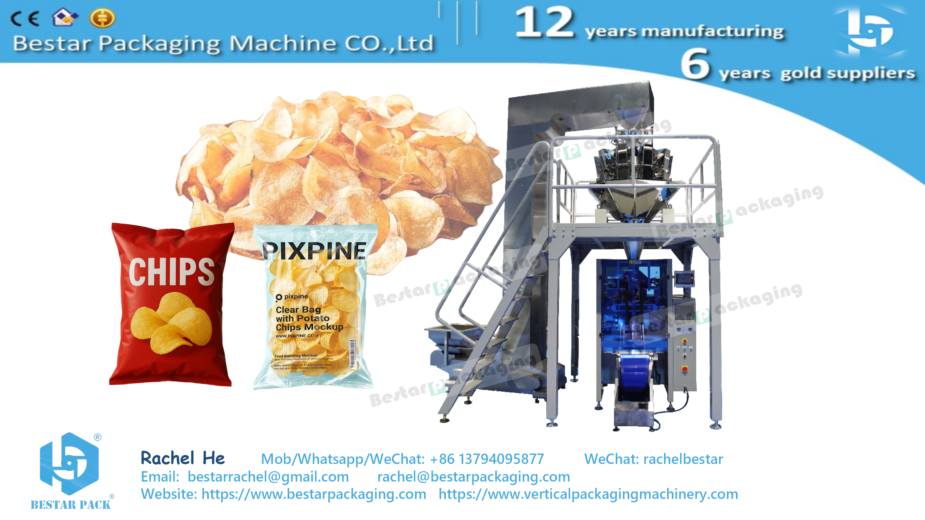 Automatic Weighing Packing Machine for Potato Chips BSTV-350AZ