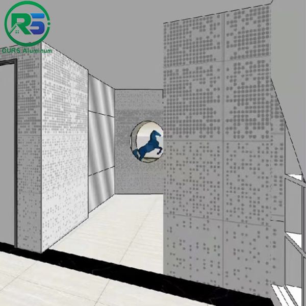 Exterior Perforated PVDF PPG Aluminum Wall Panels For Building 1800*6000mm