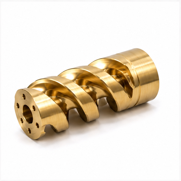 5 Axis Milling CNC Copper Parts Brass Spiral Distributor Rotor Spiral Surface Vane Groove
