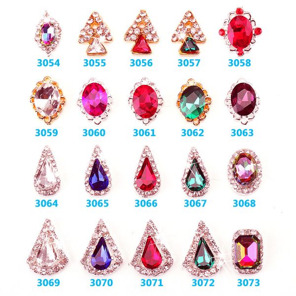 NEW Arrival Red Crystals 8*6mm Bow Nail Charm- Nail Charms- Nail Jewelry- Nail Art-China Wholesale Bow Nail Charm