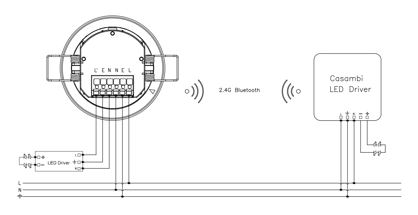 Easy-use series Casambi wireless mesh PIR detector with relay output and daylight harvesting function