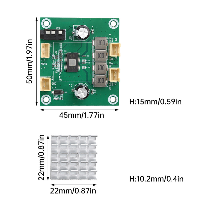DC5V-26V 50W 2.0 Channel Digital Class D Stereo Audio Power Amplifier Module TPA3116 China