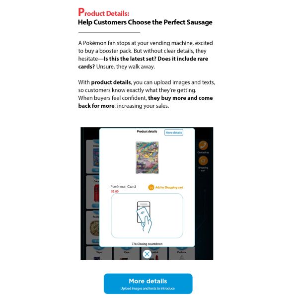 Big Capacity Pokemon TCG Vending Machine with Customized Stickers and Elevator