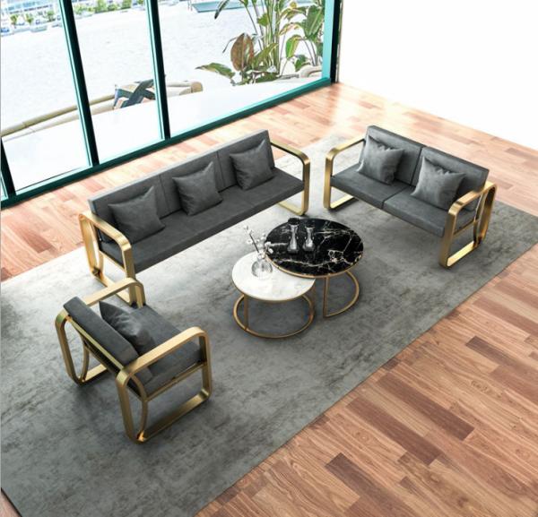 Leisure Modern Rose Gold Iron Metal Lounge sofa single 2 seater sofa