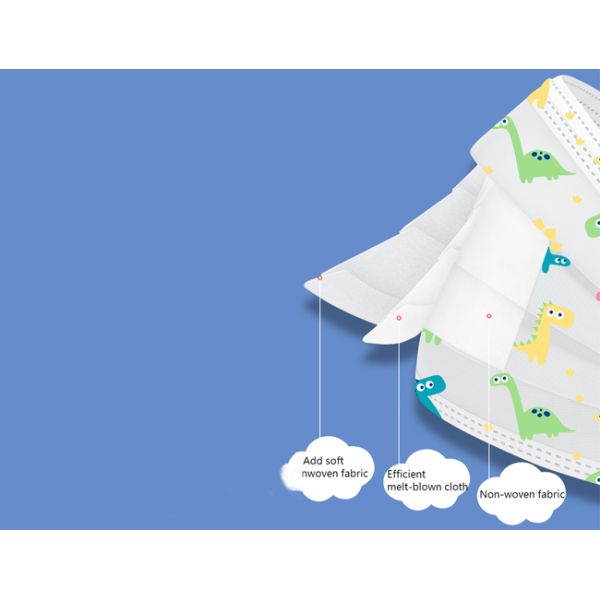 Plastic Nose Clip Children'S Disposable Face Masks 3 Ply Earloop