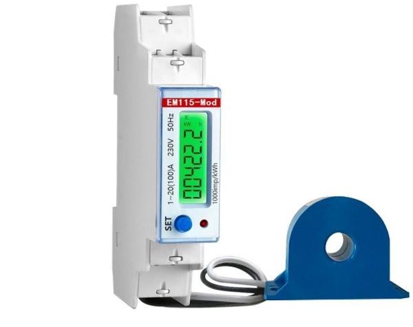 Single Phase EM115-Mod Modbus Din Rail Bypass Electric Meter OEM and MID Approved