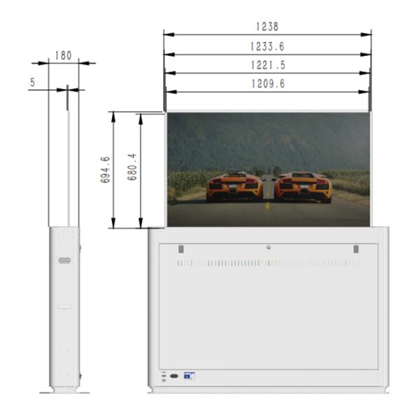 Brand New 55-inch flexible HD Liftable Transparent OLED Screen