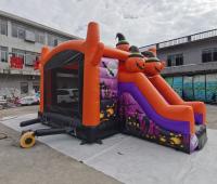 Castelo saltitante de halloween para crianças com corrediça resistente ao fogo